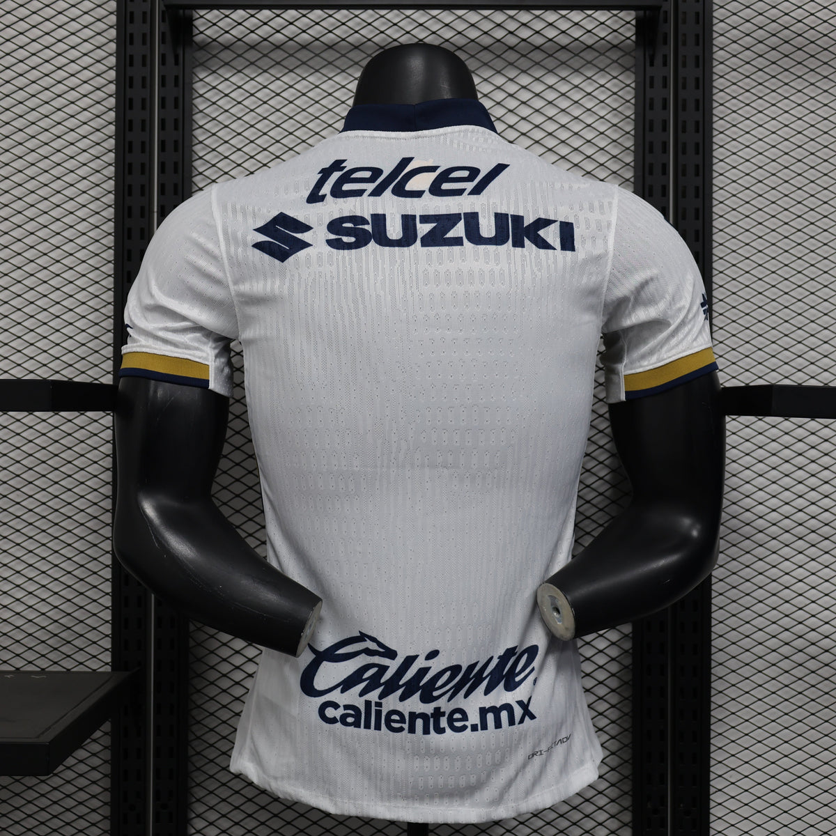 2025/26 Pumas UNAM Home Player Version Jersey - White Navy Blue Gold Chest Panel - DHL - Mifel - Pumas Lion Crest