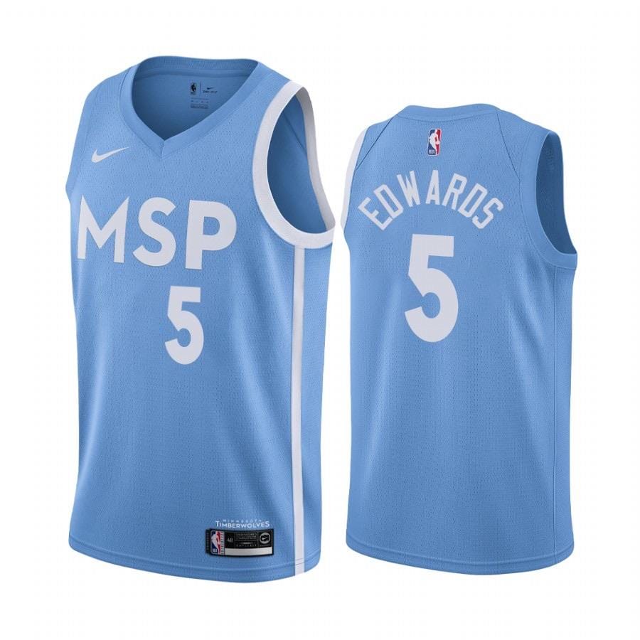 Anthony Edwards #5 Minnesota Timberwolves Light Blue MSP City Edition Swingman Jersey – 2020-21