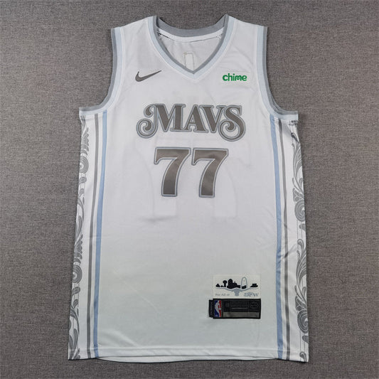 Men's Dallas Mavericks Luka Doncic #77 White 2024/25 Swingman Player Jerseys - City Edition