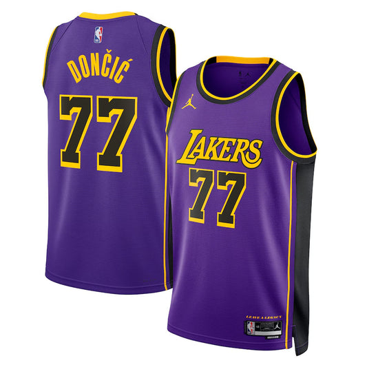 Los Angeles Lakers Jordan Brand Statement Edition Swingman Jersey - Purple - Luka Don