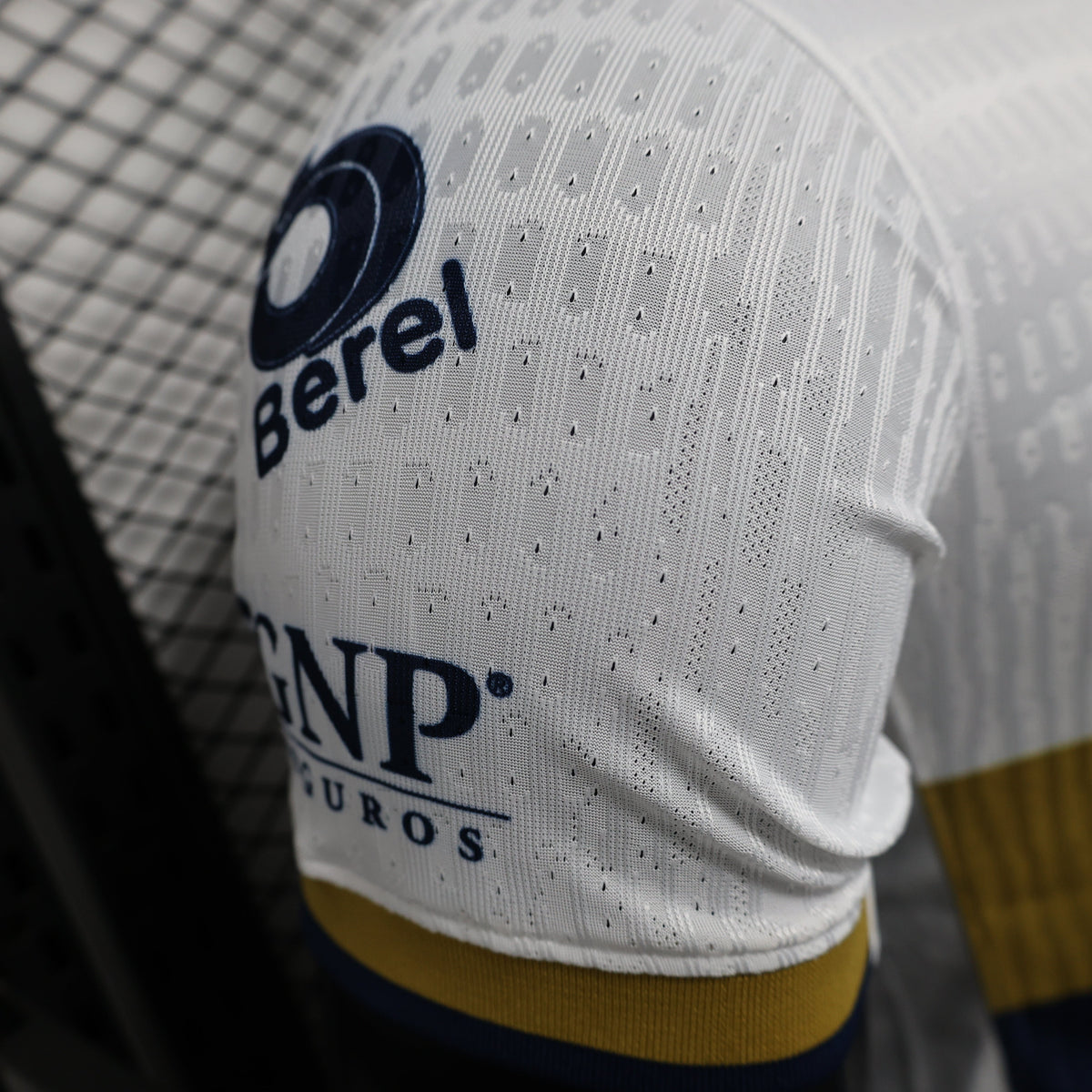 2025/26 Pumas UNAM Home Player Version Jersey -  White Navy Blue Gold Chest Panel - DHL - Mifel - Pumas Lion Crest