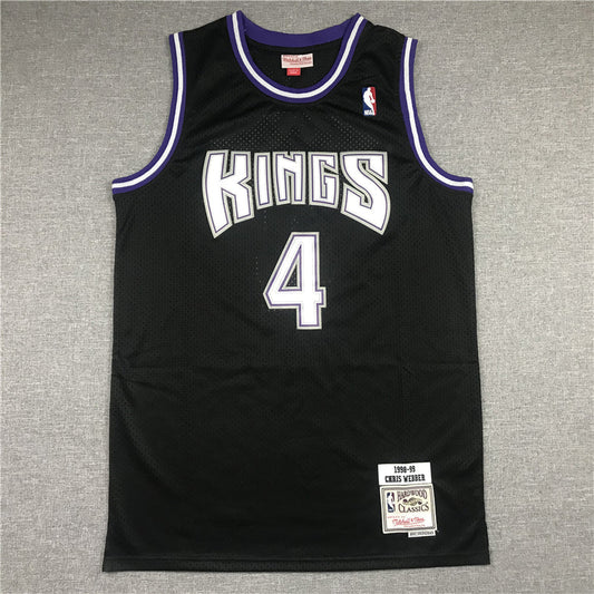 Men's Sacramento Kings Chris Webber Black Hardwood Classics Swingman Jerseys