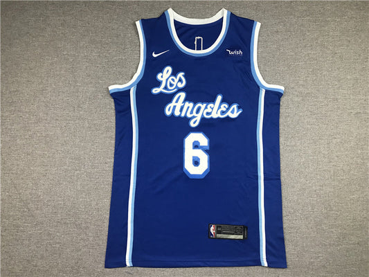 LeBron James #6 Los Angeles Lakers Royal Blue 2021-22 Classic Edition Swingman Jersey – Nike Cursive