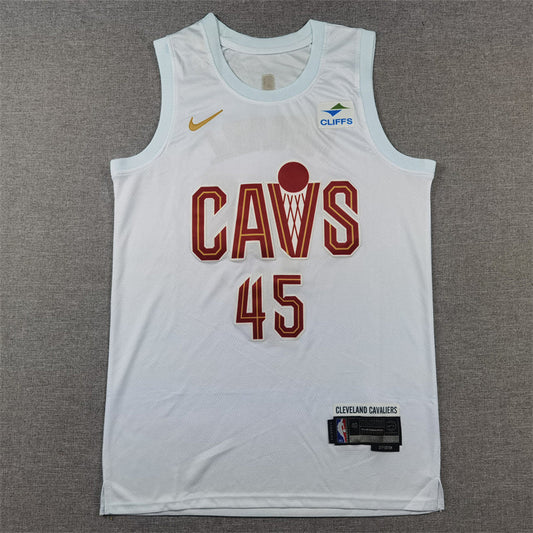 Men's Cleveland Cavaliers Donovan Mitchell #45 White Swingman Jerseys - Association Edition