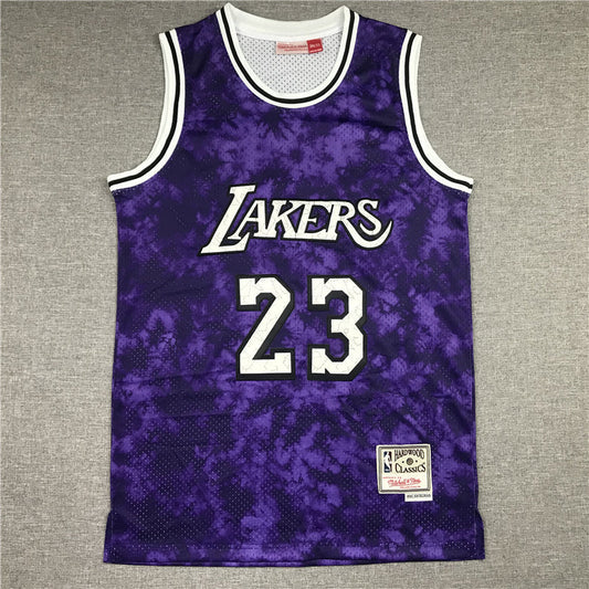 LeBron James #23 Los Angeles Lakers Purple Galaxy Mitchell & Ness Hardwood Classics Swingman Jersey