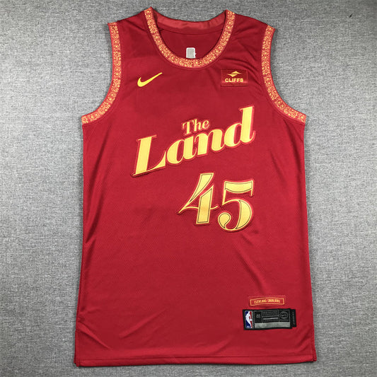 Men's Cleveland Cavaliers Donovan Mitchell #45 Wine 2023/24 Swingman Jerseys - City Edition