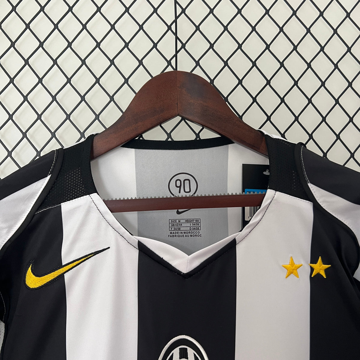 Juventus 2004-05 Home Jersey – Black White Stripe Nike Sky Sport Two Stars Fan Version Serie A Football Shirt