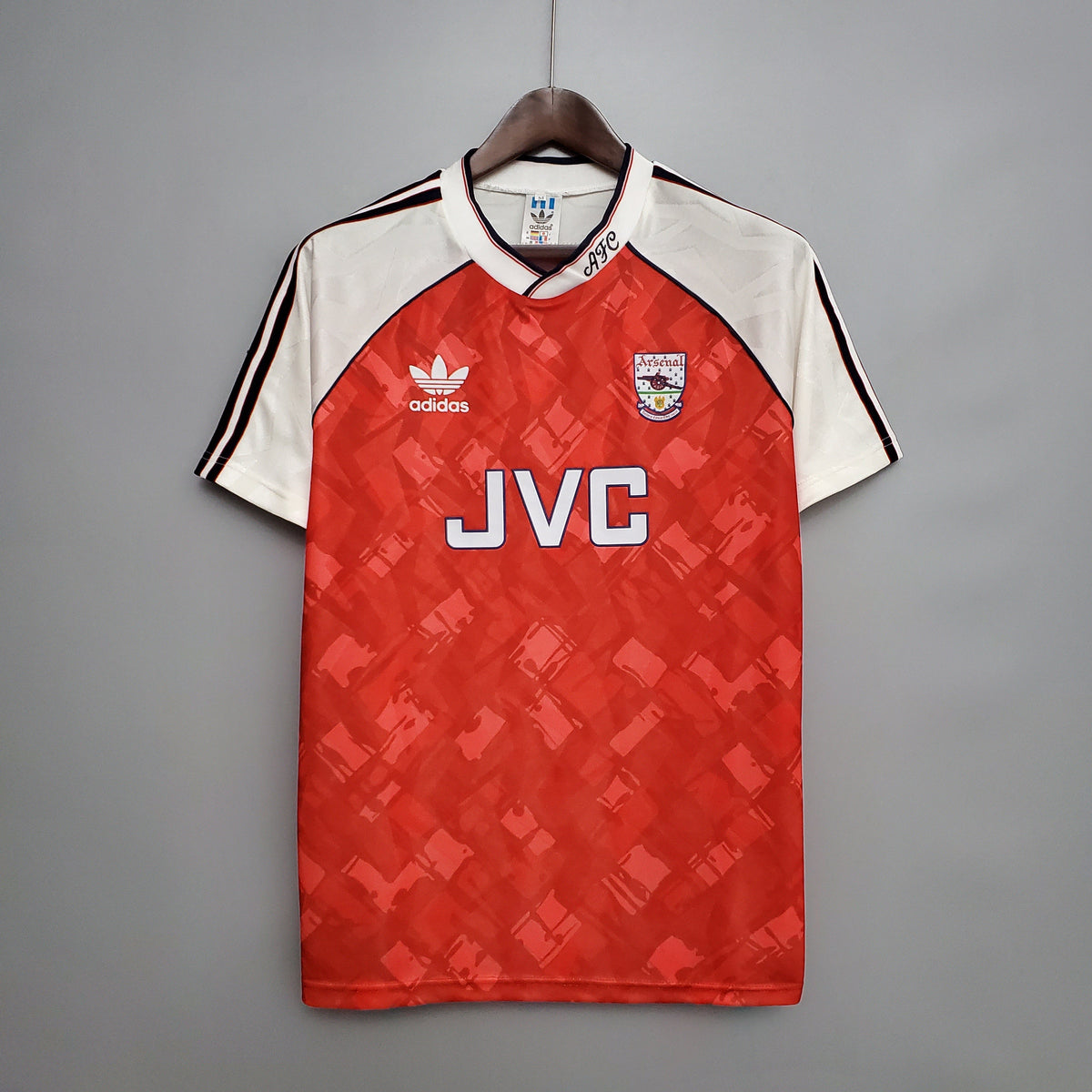 Arsenal 1990-92 Home Retro Jersey – Classic Adidas Red Diamond Jacquard JVC Kit