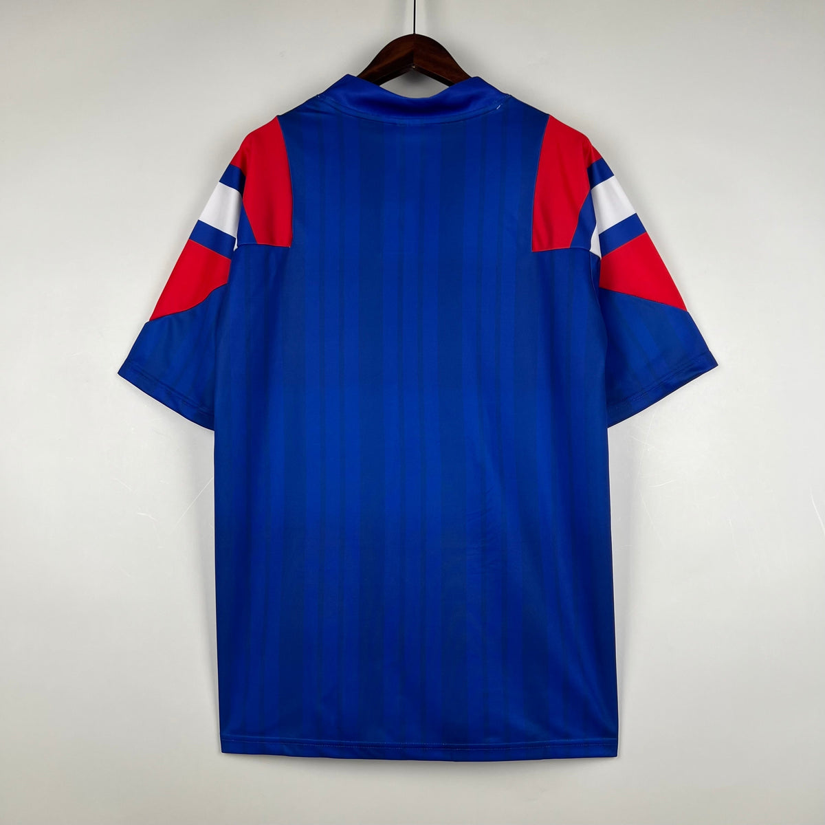 France 1992 Home Retro Jersey – Adidas Equipment Blue Tricolour Shoulder Panel Kit | Les Bleus Classic