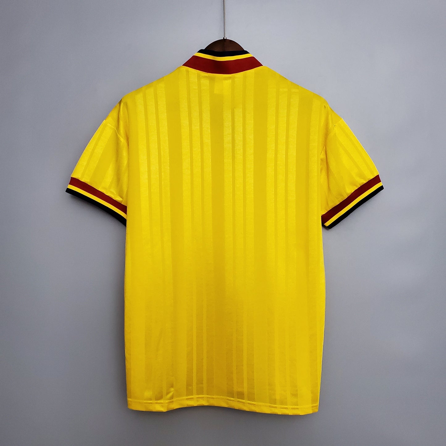 Arsenal 1993-94 Away Retro Jersey – Classic Adidas Equipment Yellow & Navy Diagonal Stripe JVC Kit