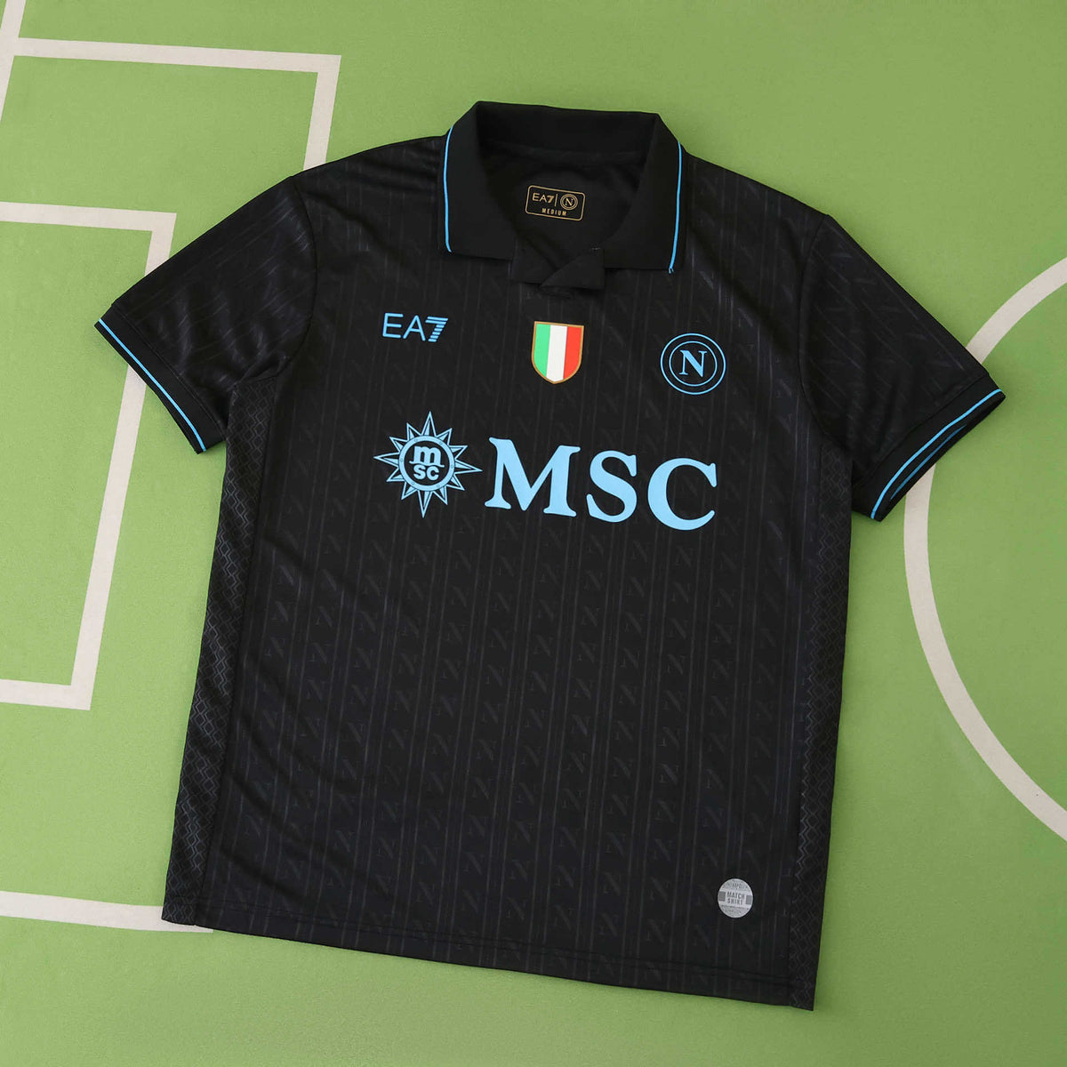 S.S.C. Napoli Third Kit Fan Version 2025/26 – EA7 Black Football Jersey | Custom Name & Patch