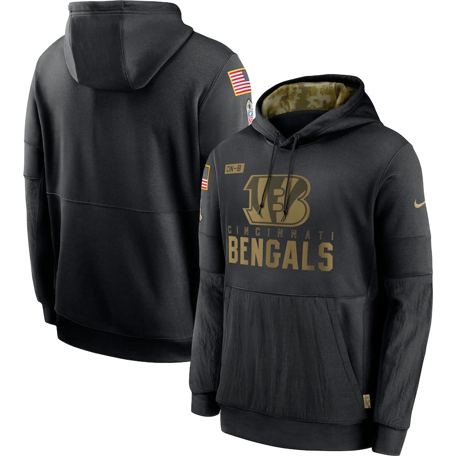 Men's Cincinnati Bengals NFL 2020 Salute to Service Hoodie1 Black