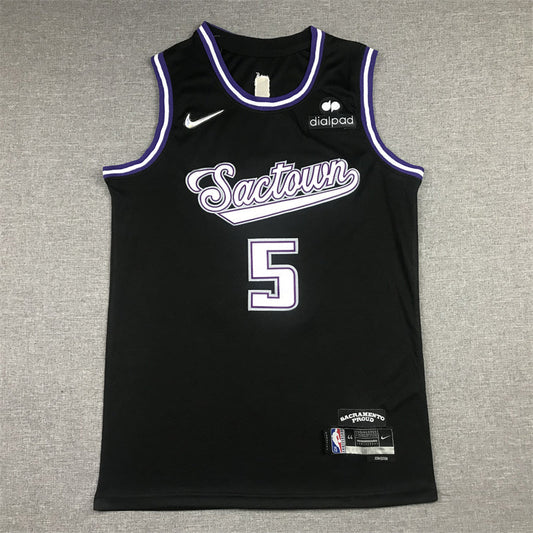Men's Sacramento Kings De'Aaron Fox Black Fast Break Replica Jerseys City Edition