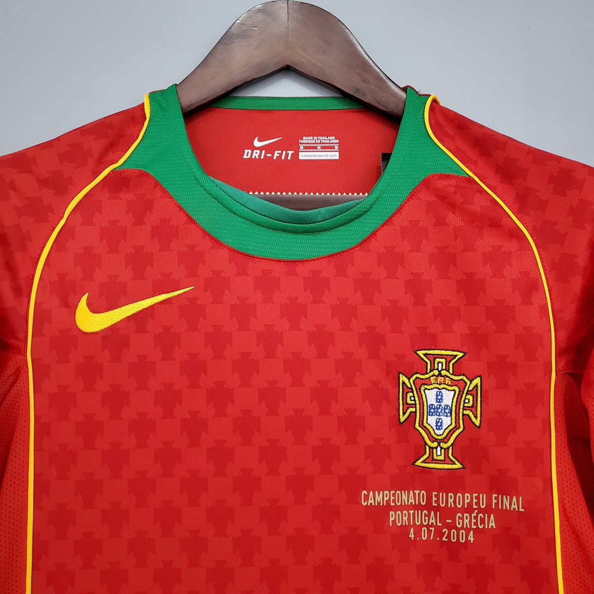 Portugal 2004 UEFA Euro Final Home Retro Soccer Jersey – Nike FPF Figo Ronaldo Deco Rui Costa Kit