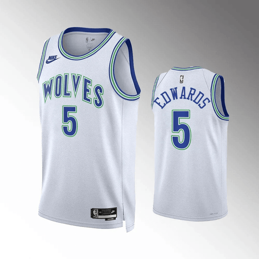 Anthony Edwards #5 Minnesota Timberwolves White 2023-24 Classic Edition Swingman Jersey – Nike Retro WOLVES